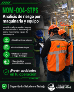 Análisis de riesgo por maquinaria y equipo en planta, NOM-004-STPS