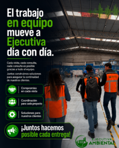 Equipo de Ejecutiva Ambiental recorriendo una planta industrial