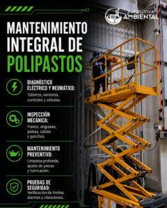 Mantenimiento integral de polipastos con plataforma de elevación